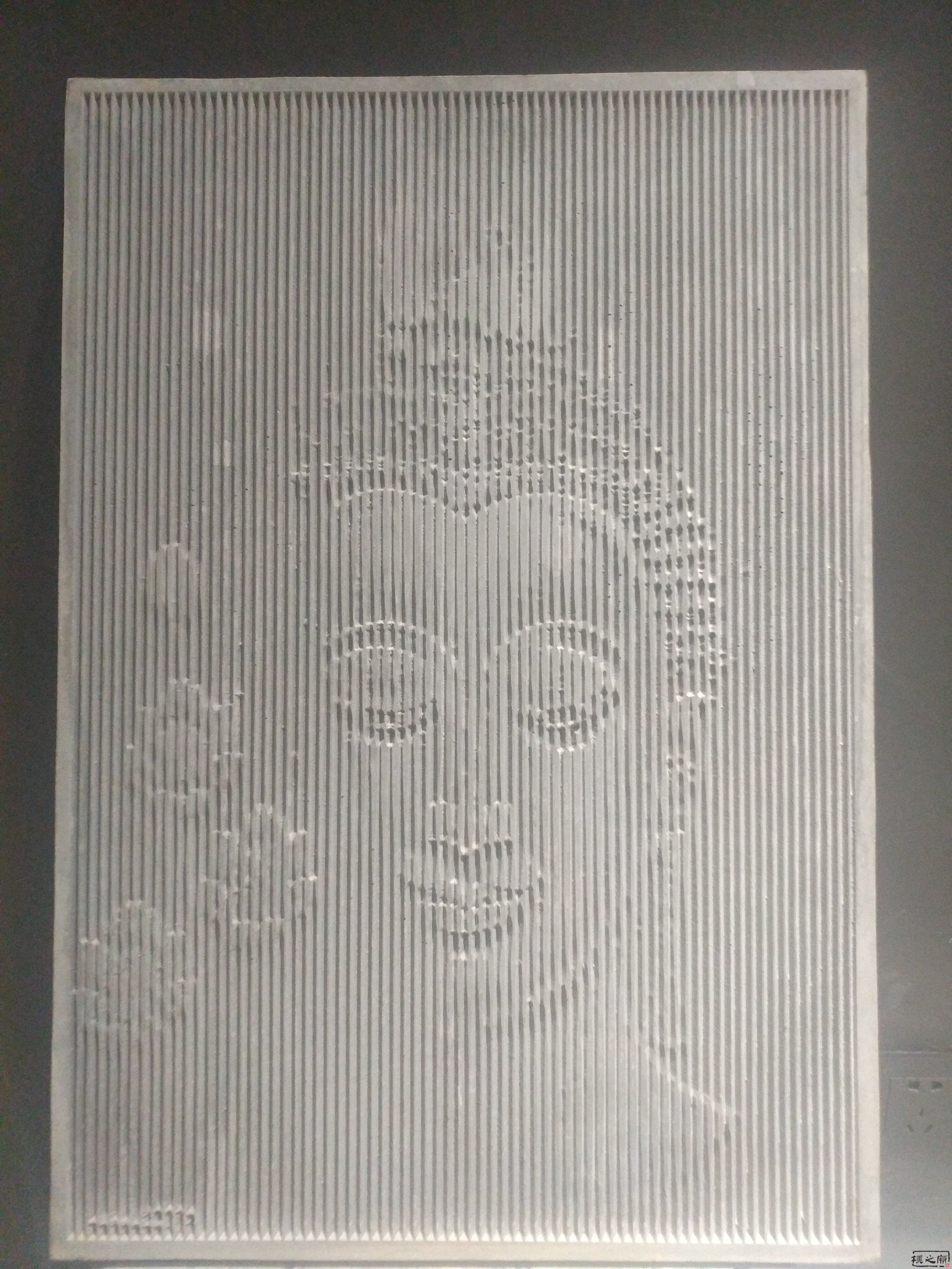 菩萨肖像的清水混凝土工艺品挂板